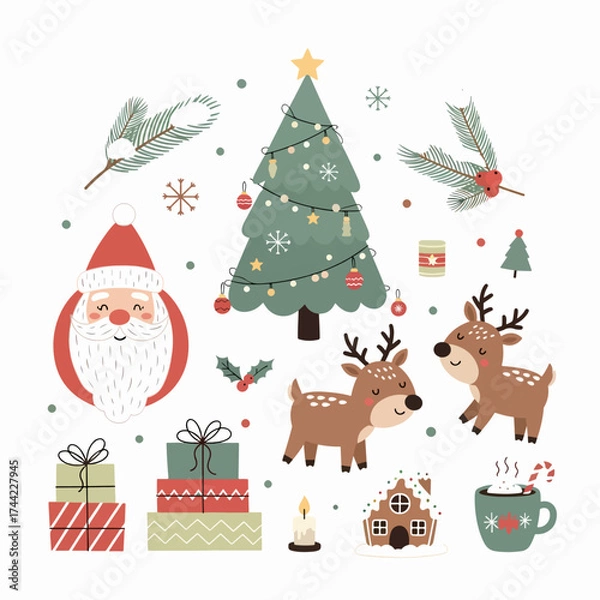 Obraz Set of christmas elements