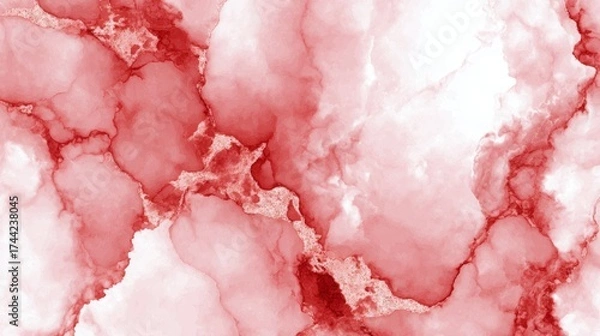 Fototapeta Abstract red ink wash painting background texture