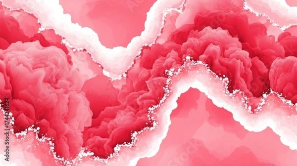 Fototapeta Abstract pink and white agate texture seamless pattern