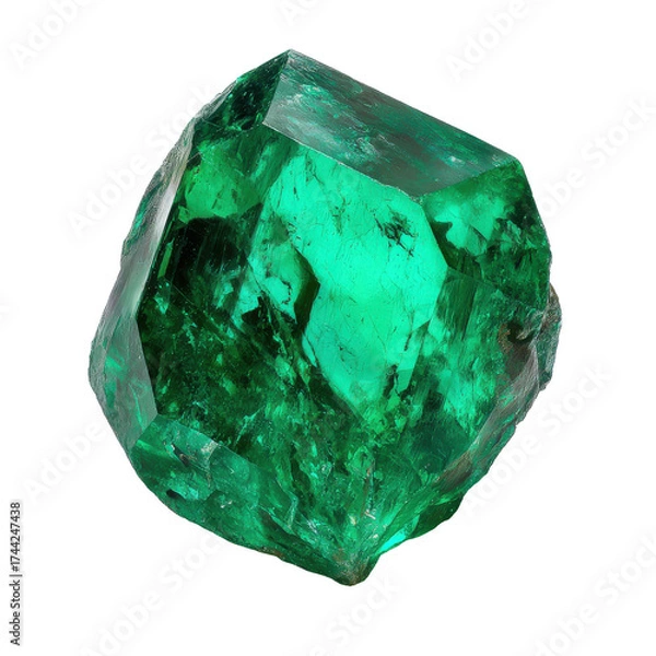 Obraz emerald crystal png vibrant green crystal png intricate structure png gemstone crystal png rough emerald png transparent background image