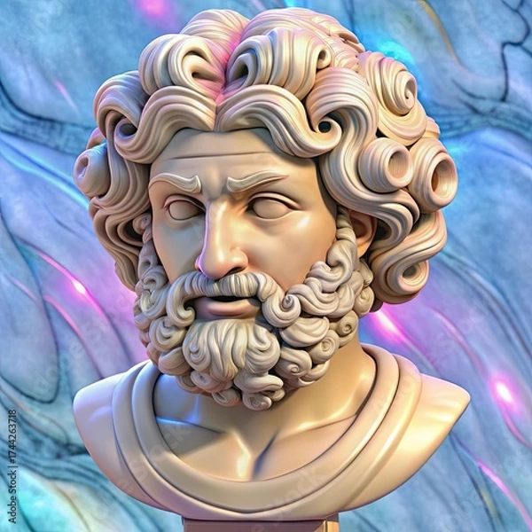 Fototapeta Laocoon Head Marble Statue With Intricate Details and Historical Significance, Showcasing Ancient Craftsmanship and Artistry in Sculpture