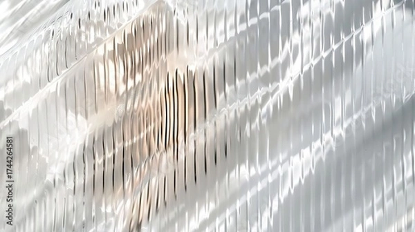 Fototapeta Reeded Glass. Colored Ribbed Background. Blue, Purple, Silver, Pink and Violet. Transparent acrylic with patterned light for texture. Translucent space backdrop for modern fashion art.
