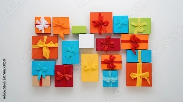 Obraz Colorful Gift Boxes Arrangement