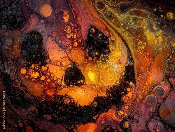 Fototapeta Molten Abstract Halloween Bubbles