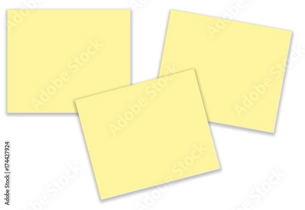 Fototapeta Blank yellow stickers isolated in white background