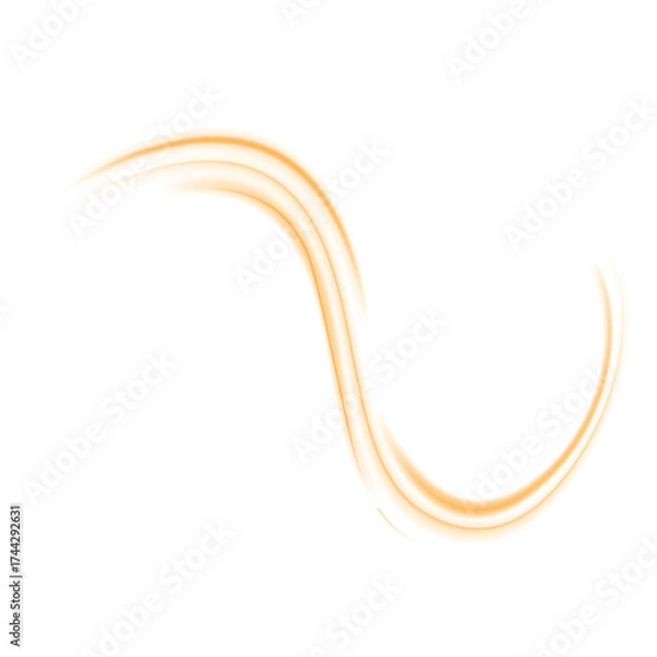 Fototapeta Vector PNG white abstract background with yellow gold glow, blurred light lines, waves. Bright sparkling speed line for futuristic design and banner. Energy flow tunnel.