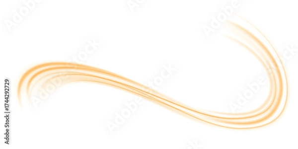 Fototapeta Vector PNG white abstract background with yellow gold glow, blurred light lines, waves. Bright sparkling speed line for futuristic design and banner. Energy flow tunnel.