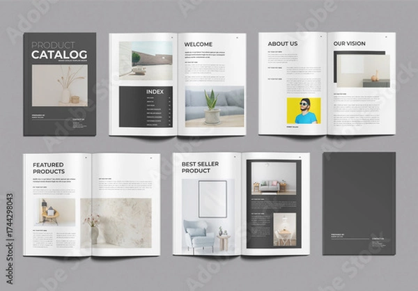Fototapeta Product Catalog Layout Design Template