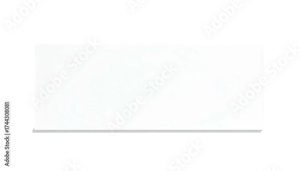 Fototapeta A rectangular, white object, likely a board, with a slight grey shadow against a black backdrop