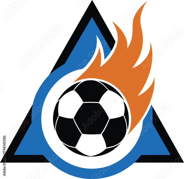 Obraz soccer ball fire flames