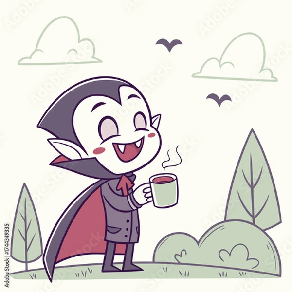 Obraz boy and his grandfather halloween