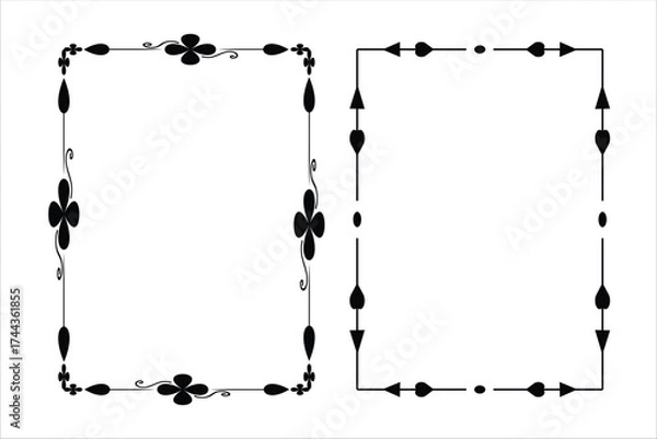 Fototapeta Elegant Decorative Square Borders Ornate Corner Embellishments