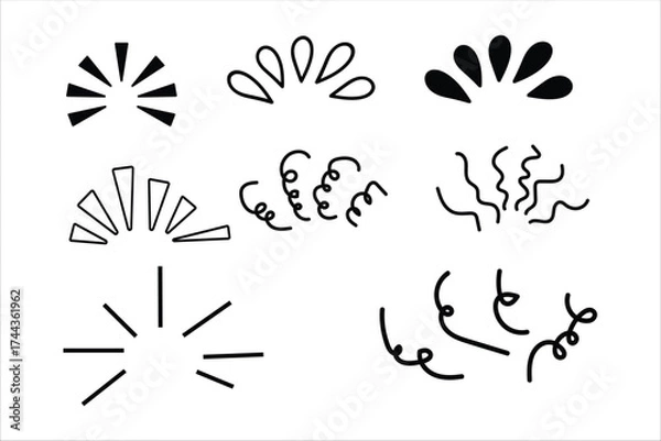 Obraz Fanning Outbursts Bursting Outlines Decorative Elements