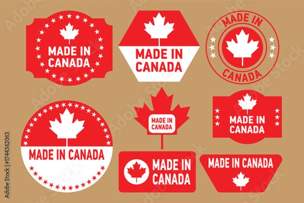 Obraz Made in Canada Label Collection with Maple Leaf