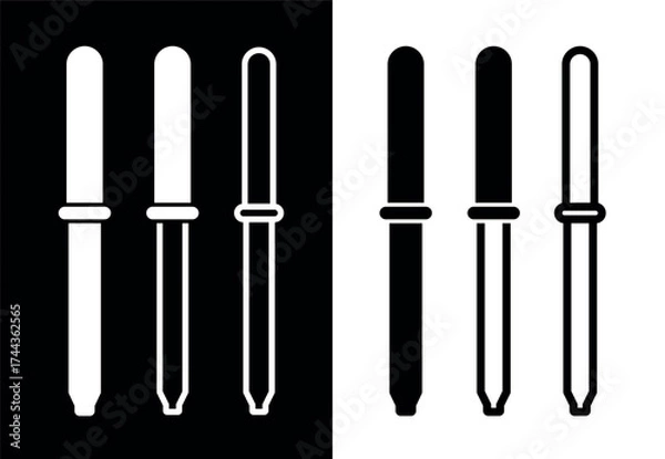 Fototapeta Pipette icon. A medical or eye dropper. A measuring vessel for dispensing medication drop by drop. A tool for measuring precise volumes of liquids in medicine, chemistry, or biology.