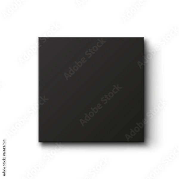 Obraz Black box isolated on white background. Top view.