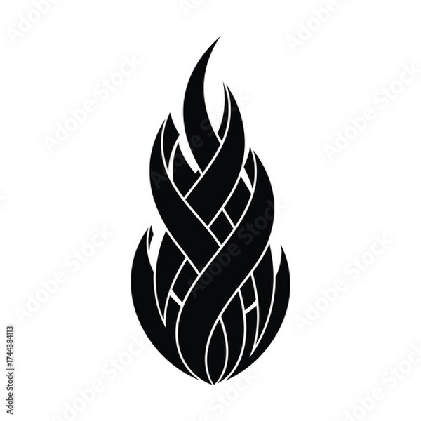Obraz Intricate flame symbol with woven appearance