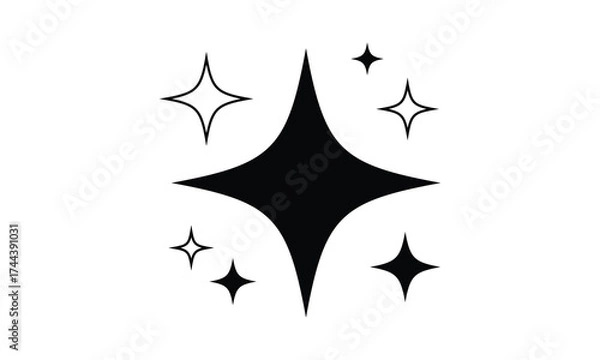 Fototapeta Shine star cluster isolated on white background. Vector illustration