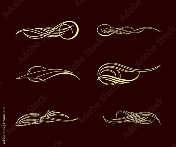 Obraz america pinstriping style collection set