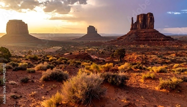 Obraz Monument Valley at sunrise, dramatic mesas