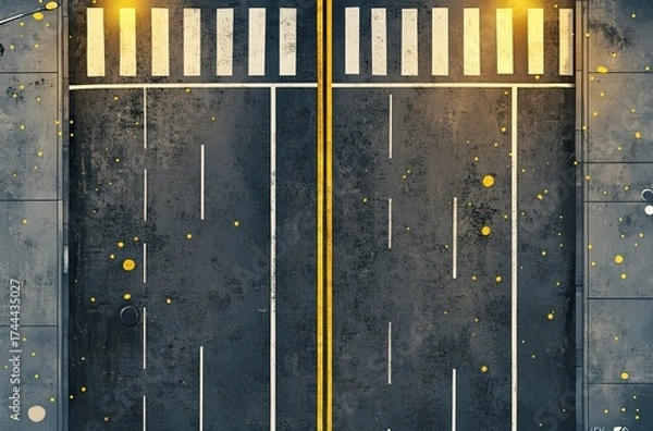 Fototapeta A simple, minimalistic illustration of an elegant corner design with flowers 