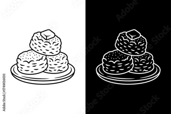 Fototapeta Biscuits icon vector on White Background Vector Art Illustration on white background.