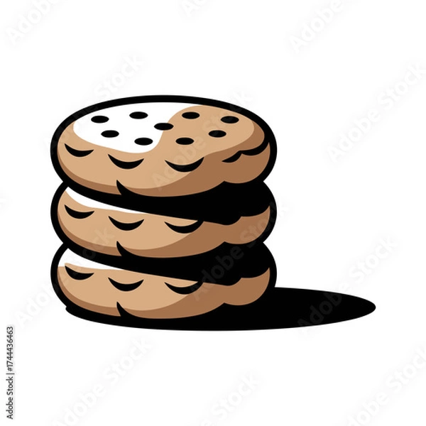 Fototapeta Biscuits icon vector on White Background Vector Art Illustration on white background.