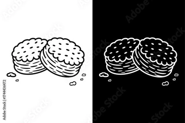 Fototapeta Biscuits icon vector on White Background Vector Art Illustration on white background.