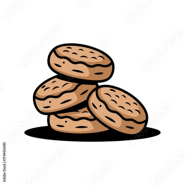 Fototapeta Biscuits icon vector on White Background Vector Art Illustration on white background.