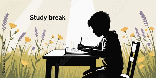 Obraz Quiet Study Break Illustration