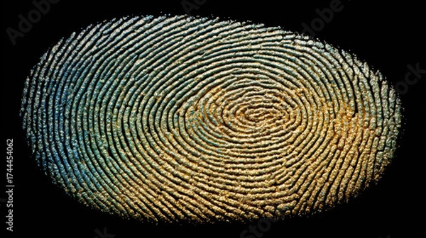 Fototapeta Colorful fingerprint on black background