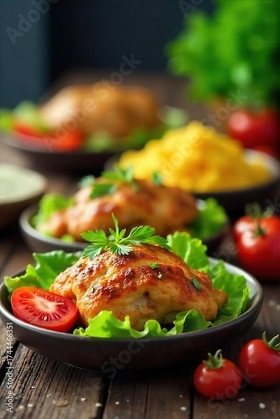 Fototapeta Healthy & Appealing Lunch Buffet Fresh Food for a Successful Business Meeting