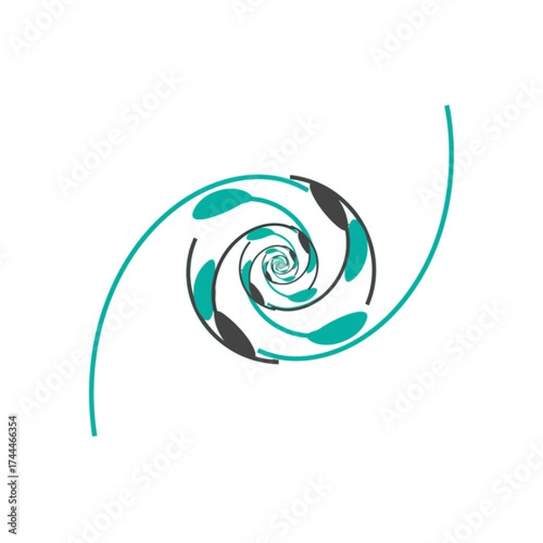 Obraz Abstract Spiral Design on Black.