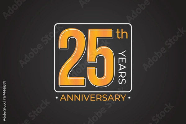 Obraz 25th Years anniversay template vector