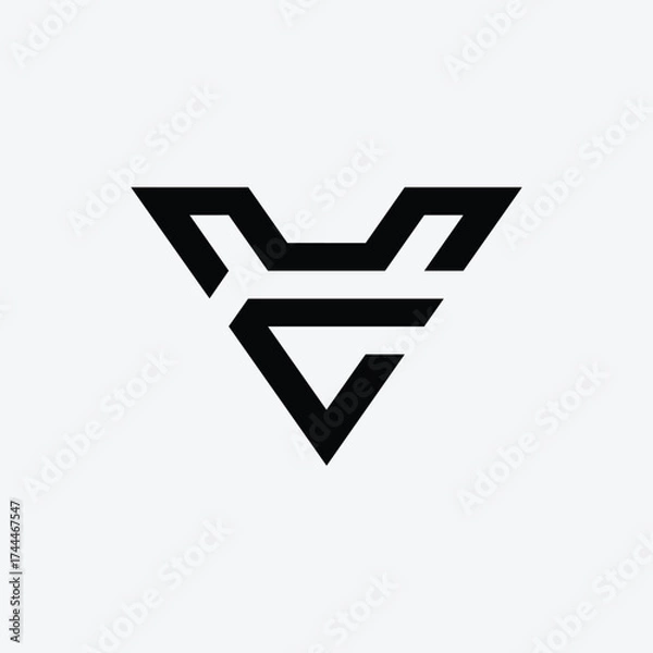 Fototapeta CV VC Modern Stylish Minimal Monogram Logo