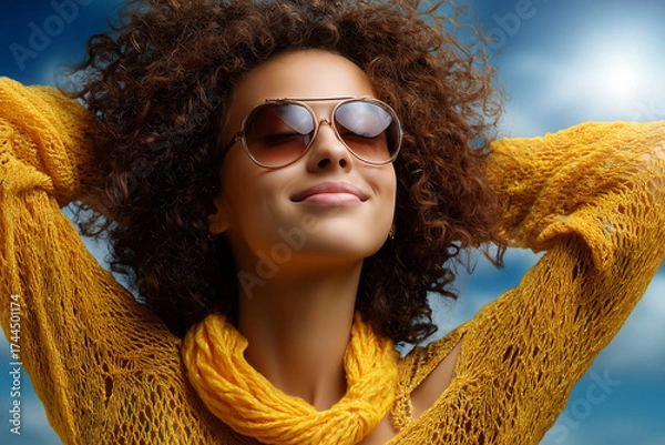 Obraz young woman with sunglasses