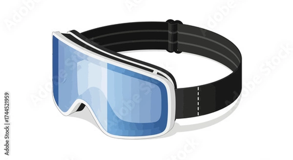 Fototapeta Isometric view of stylish ski goggles perfect for winter adventures