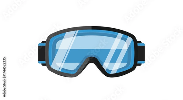 Fototapeta Vector illustration of ski goggles in flat style for winter sport