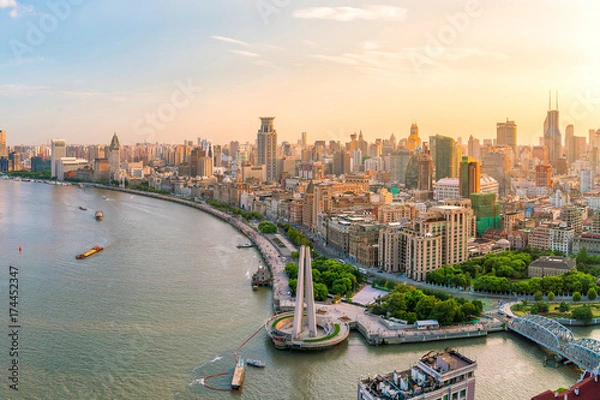 Obraz Szanghaj, China Cityscape w Bund.