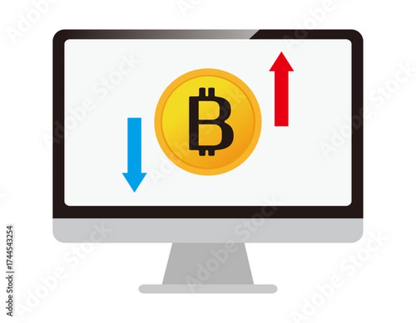 Fototapeta ビットコインのアイコン　仮想通貨