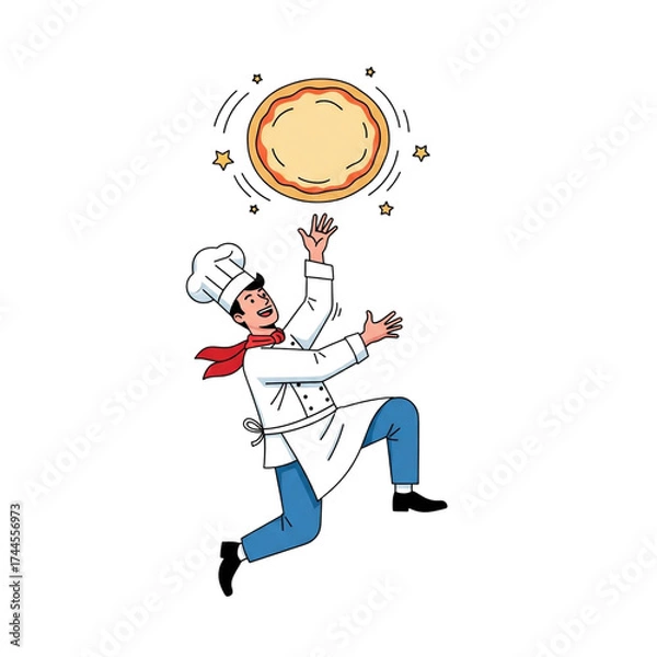 Obraz Chef Throwing Pizza Dough