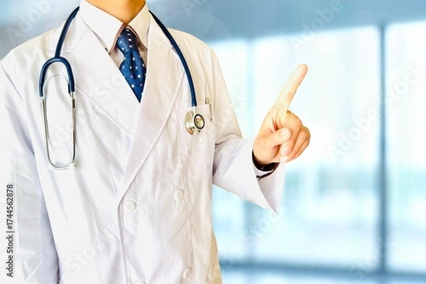 Fototapeta 医療のポイントを伝える医師