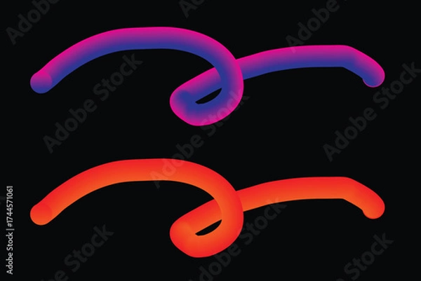 Fototapeta Vibrant swirling abstract lines with gradient colorations for dynamic design elements