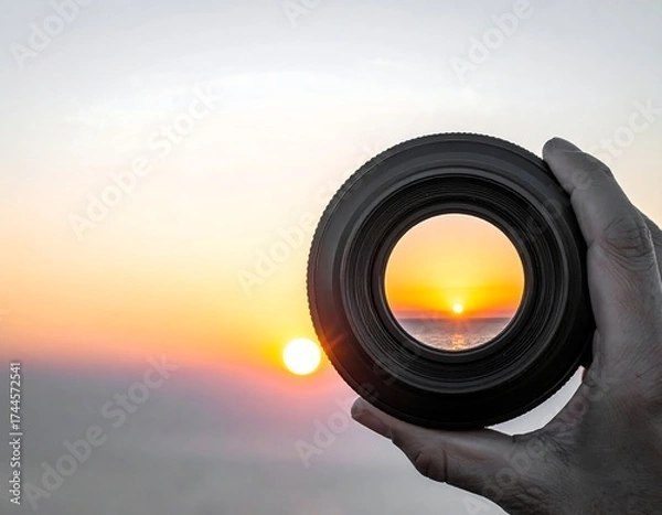 Obraz Sunrise viewed through camera lens