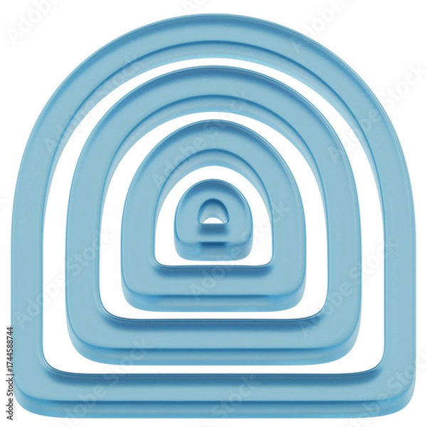 Obraz 3D Layered Blue Glass Arch Depth Icon
