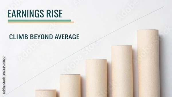 Fototapeta Growth in Earnings Displayed Through a Stylish Graph Representing Climb Beyond Average Financial Performance Metrics