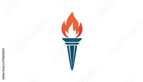 Obraz Torch logo, stylized flames, dark base