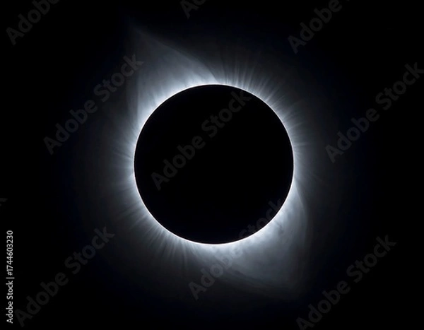 Obraz Total solar eclipse, dark sky, bright corona