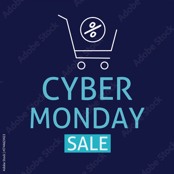 Obraz Design a poster, flyer, or social media post for Cyber ​​Monday sales. Easily customizable, simple, and elegant.