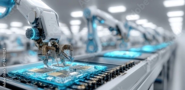 Obraz Advanced robotic assembly of autonomous components in aerospace and automotive manufacturing environments utilizing ai technology